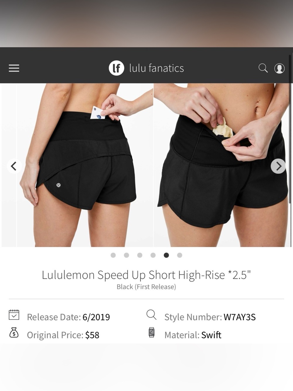 Lululemon *NWT* Speed Up Short High-Rise *2.5" in Black Size 12